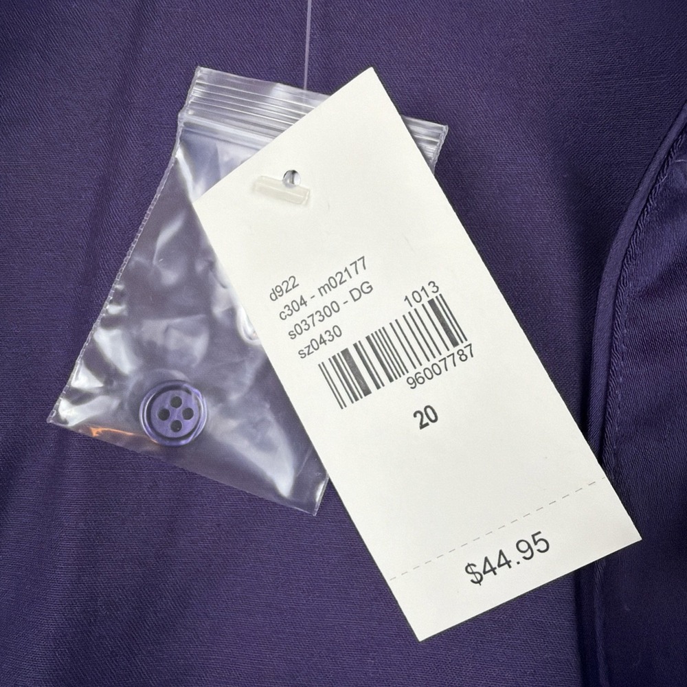 Lane Bryant Button Up Collared Shirt Blouse Size 20 Purple NWT Office Career New - Picture 9 of 15